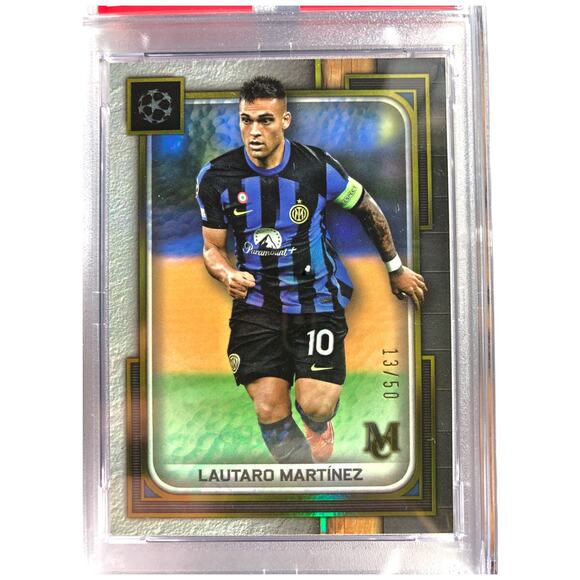 2023 Topps Museum Collection UCC Gold #36 Lautaro Martinez Inter Milan /50 PSA 9 - Picture 3 of 5